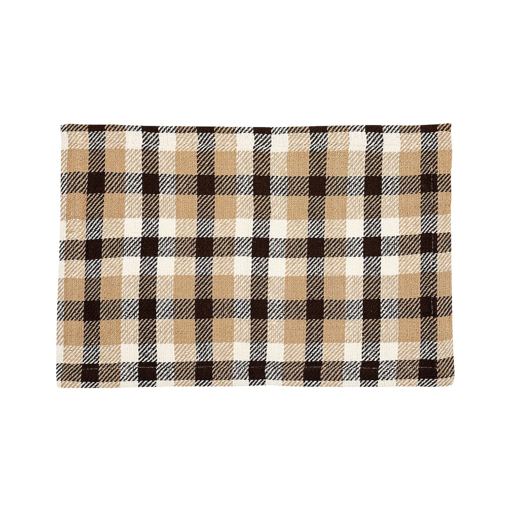 Dunmore Plaid Cocoa Placemat Set of 6 - 13 x 19