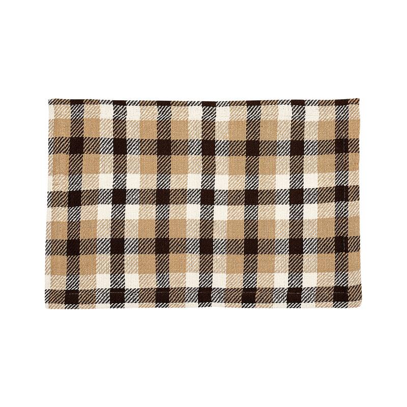 Dunmore Plaid Cocoa Placemat Set of 6 - 13 x 19
