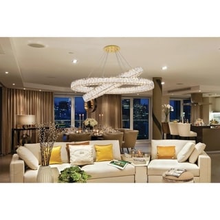 Luminere Crystal Matte Gold 8 LED Lights Chandelier Luminere Crystal Matte Gold 8 LED Lights Chandelier