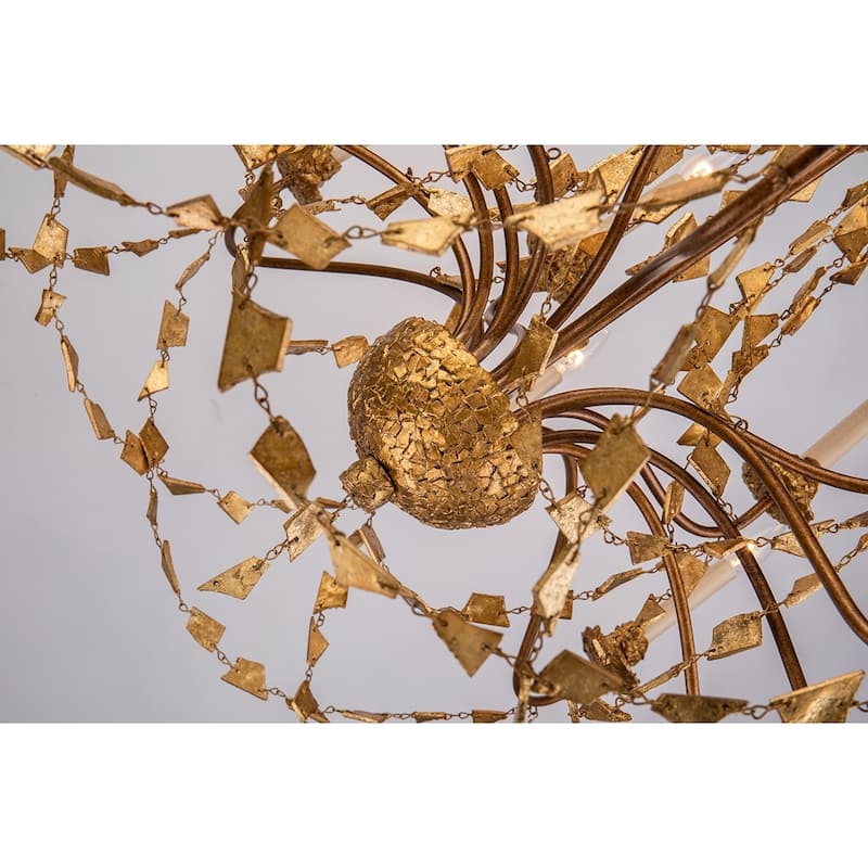Gracewood Hollow Kondo 15-light 2-tier Antique Goldtone Chandelier