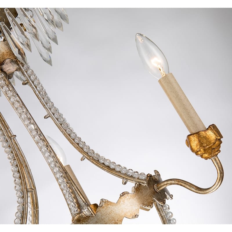 3 Light Mini Antique Silver Empire Chandelier By Lucas McKearn