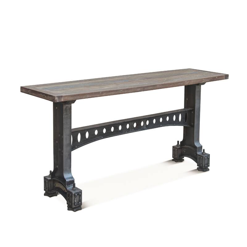 Sterling Cast Iron Table with Reclaimed Teak Top - 66"x32"