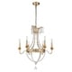 preview thumbnail 1 of 2, 6 Light Foyer Antique Silver Empire Chandelier By Lucas McKearn