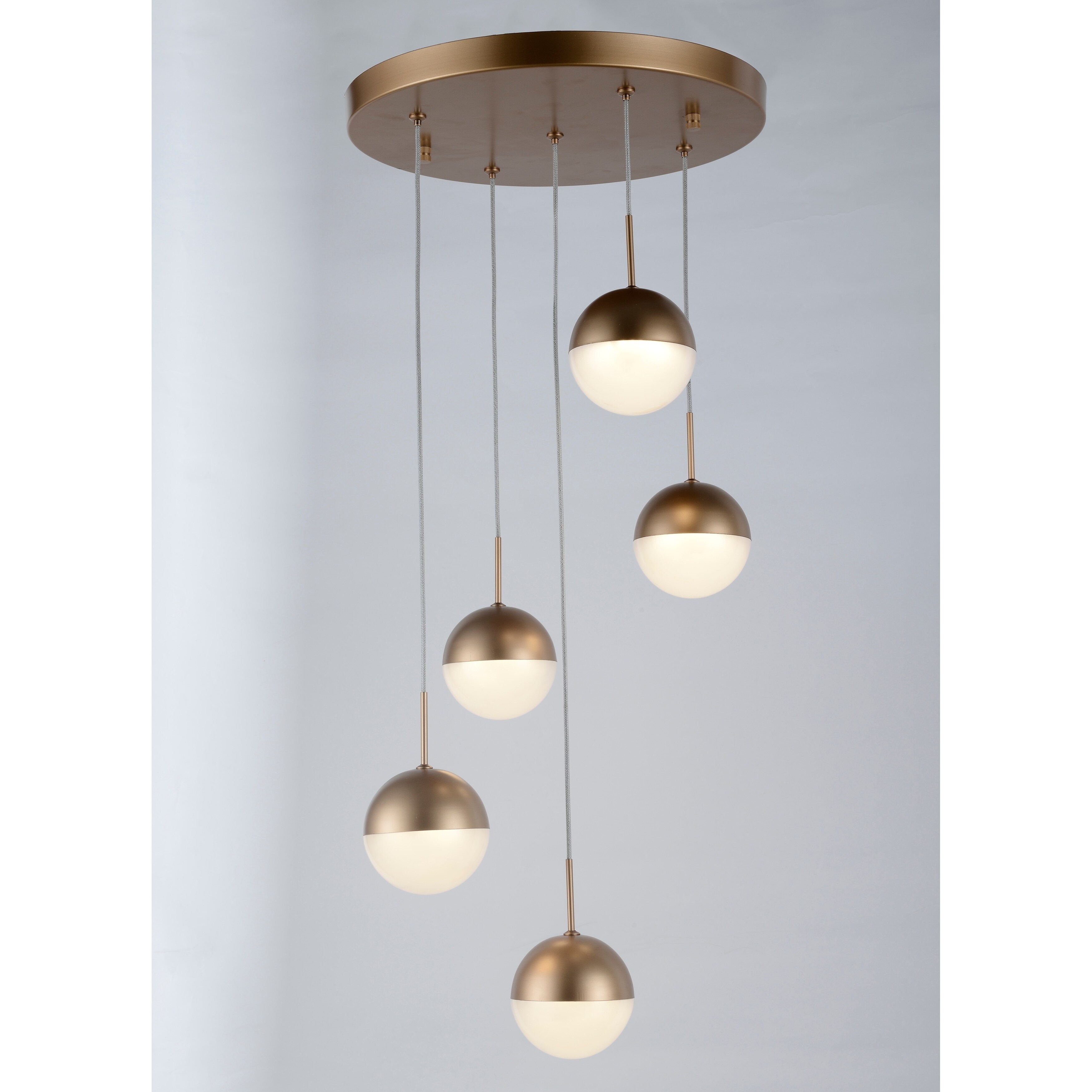 acrylic and gold pendant light