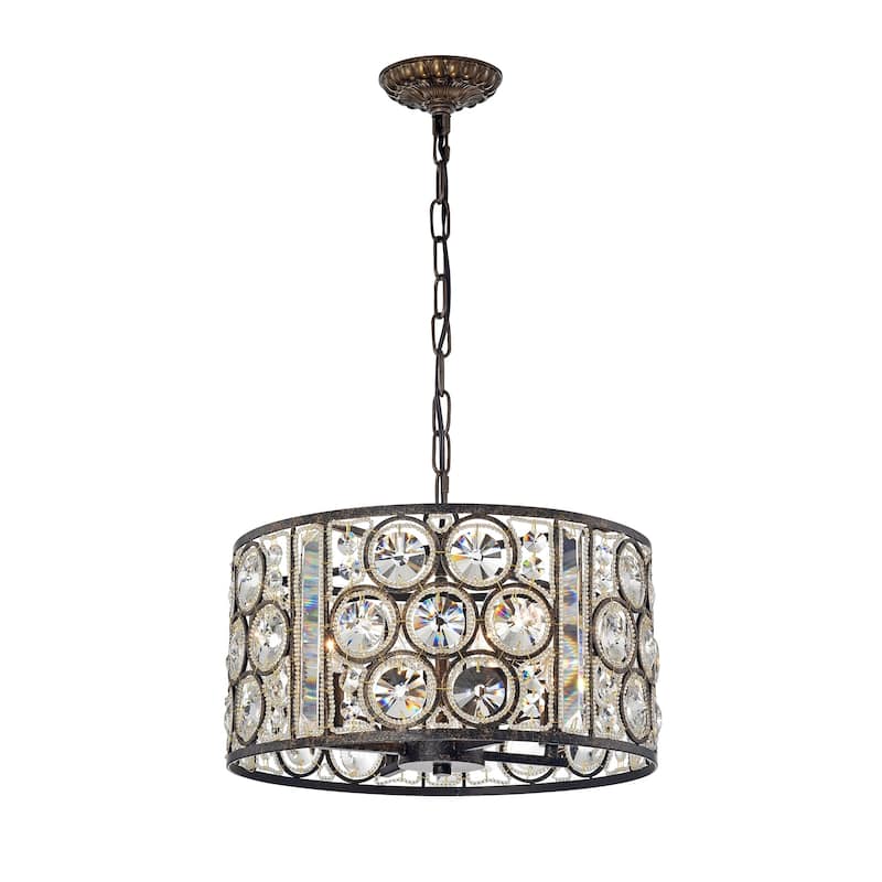 Welle 4-Light Antique Bronze Metal Chandelier