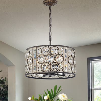 Welle 4-Light Antique Bronze Metal Chandelier