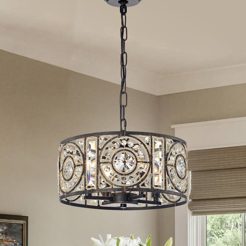 Rowsen 4-Light Antique Bronze Metal Chandelier