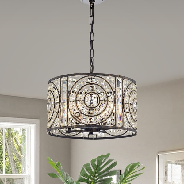 Samel 4Light Antique Bronze Metal Chandelier On Sale Overstock