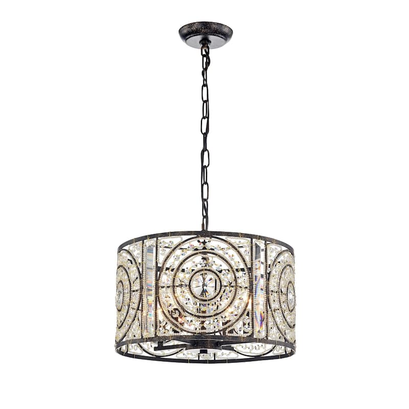 Samel 4-Light Antique Bronze Metal Chandelier