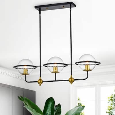 Carson Carrington Yddinge 3-Light Black and Gold Metal Chandelier