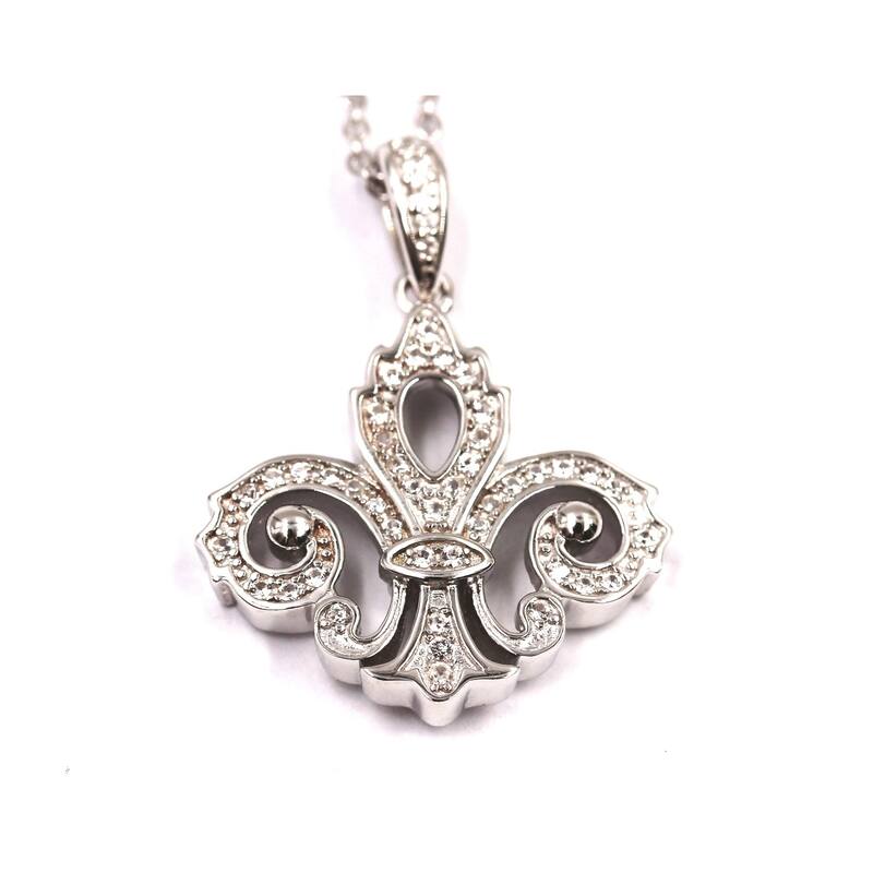 925 Sterling Silver White Natural Zircon Pendant