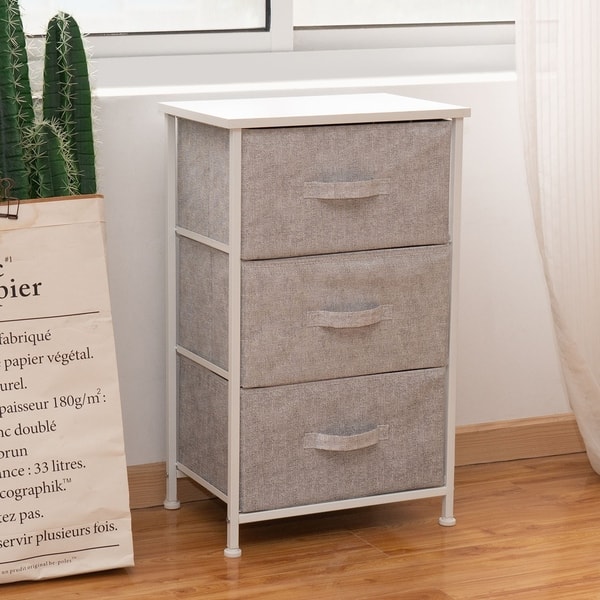 Shop Kinbor Fabric Dresser Drawer Chest Cabinet W Easy Full