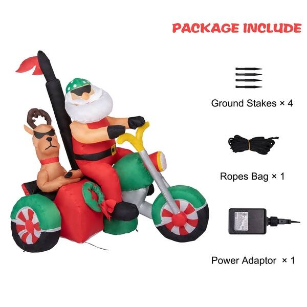 Shop Kinbor 5 7 Ft Christmas Inflatable Santa Clause Reindeer