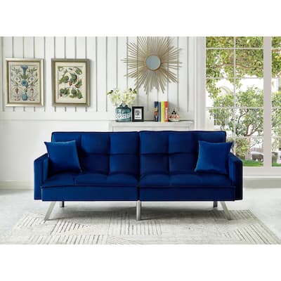 Comfortable Velvet Multi-position Sleeper Sofa Bed