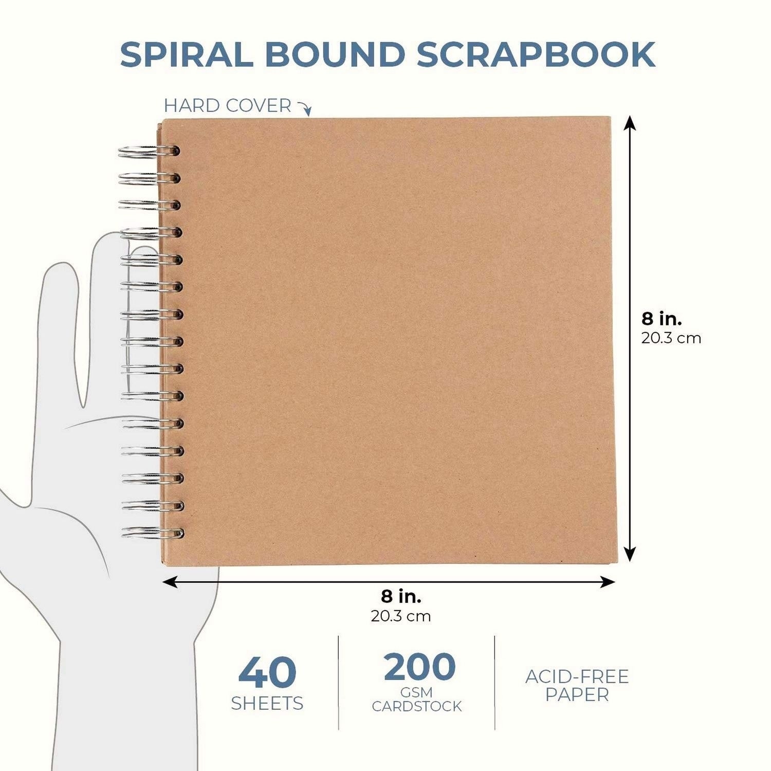  Juvale 80 Pages Hardcover Kraft Scrapbook Albums, Blank Journal  for Scrapbooking (8x8 Inches) : Arts, Crafts & Sewing