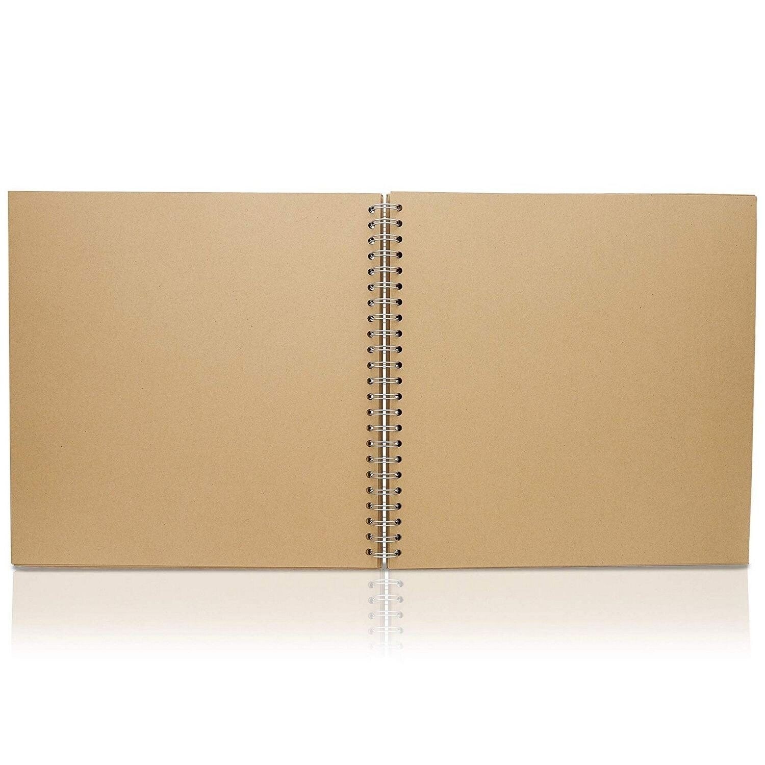 12x12 Scrapbook Album Hardcover (Blank), Kraft Paper Material Spiral Bound  Sketchbook for Drawing, Writing, Arts and Crafts Projects, Home, Office