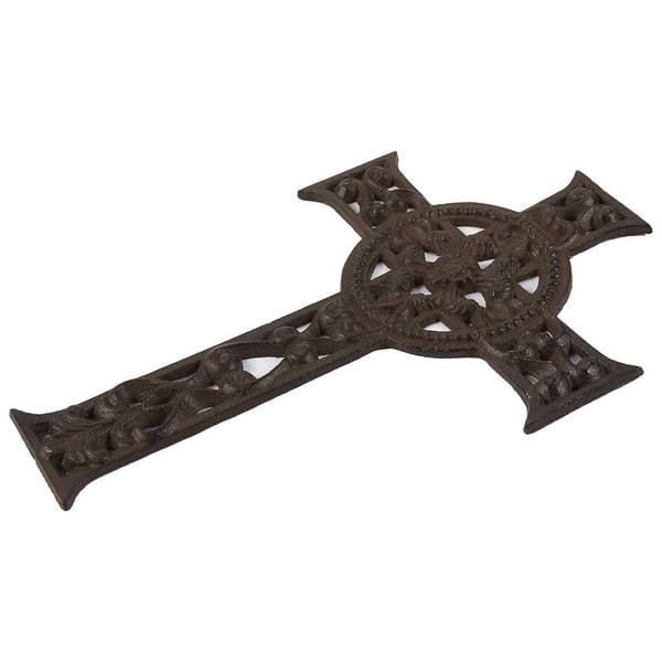 Wrought Iron Rustic Celtic Cross Decoration Christian Religious, 11.5x7 ...