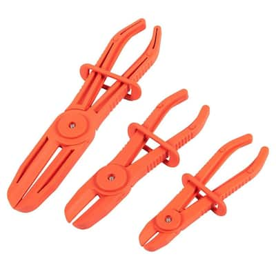 3 Pack Hose Clamp Pinch Plier - Line Clamps for Brake Hoses, Gas Lines , Red