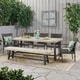 preview thumbnail 11 of 21, Lyons Outdoor Rustic 8-seater Dining Set by Christopher Knight Home