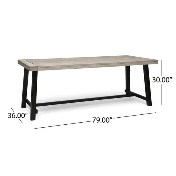 dimension image slide 3 of 4, Lyons Outdoor Rustic 8-seater Dining Set by Christopher Knight Home