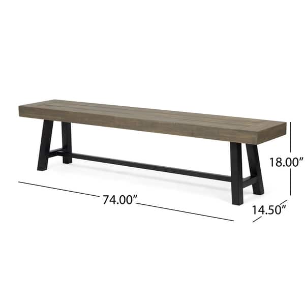 dimension image slide 2 of 4, Lyons Outdoor Rustic 8-seater Dining Set by Christopher Knight Home