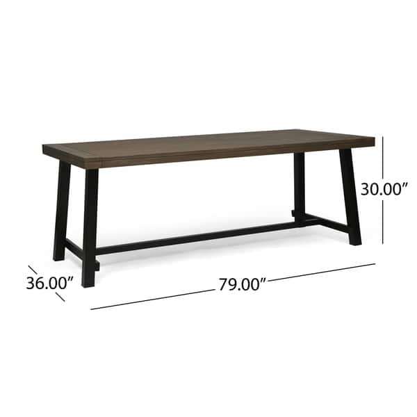 dimension image slide 1 of 4, Lyons Outdoor Rustic 8-seater Dining Set by Christopher Knight Home