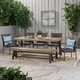 preview thumbnail 6 of 21, Lyons Outdoor Rustic 8-seater Dining Set by Christopher Knight Home