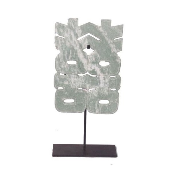 Lily's Living Double Happiness Jade Statue With Base, 17 Inch Tall, Green