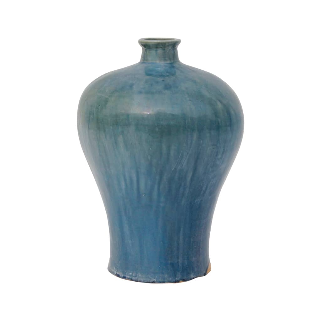 Artissance Ceramic Plum Vase, 12 Inch Tall, Vintage Blue (Size & Finish Vary) - size