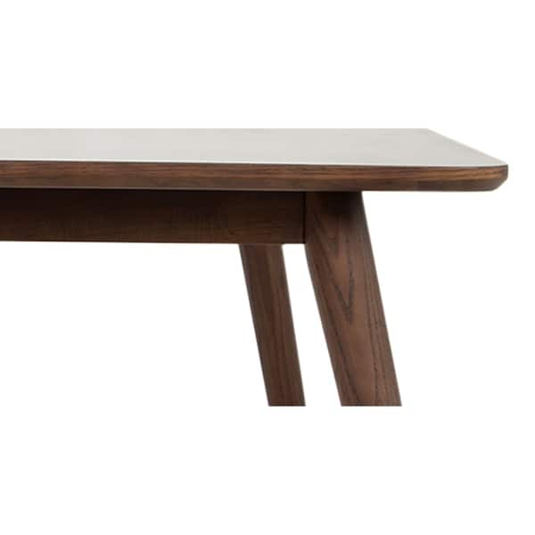 Madeleine Home Dining table Black and Natural Wood Contemporary/Modern  Dining Table, Wood with Metal Base at