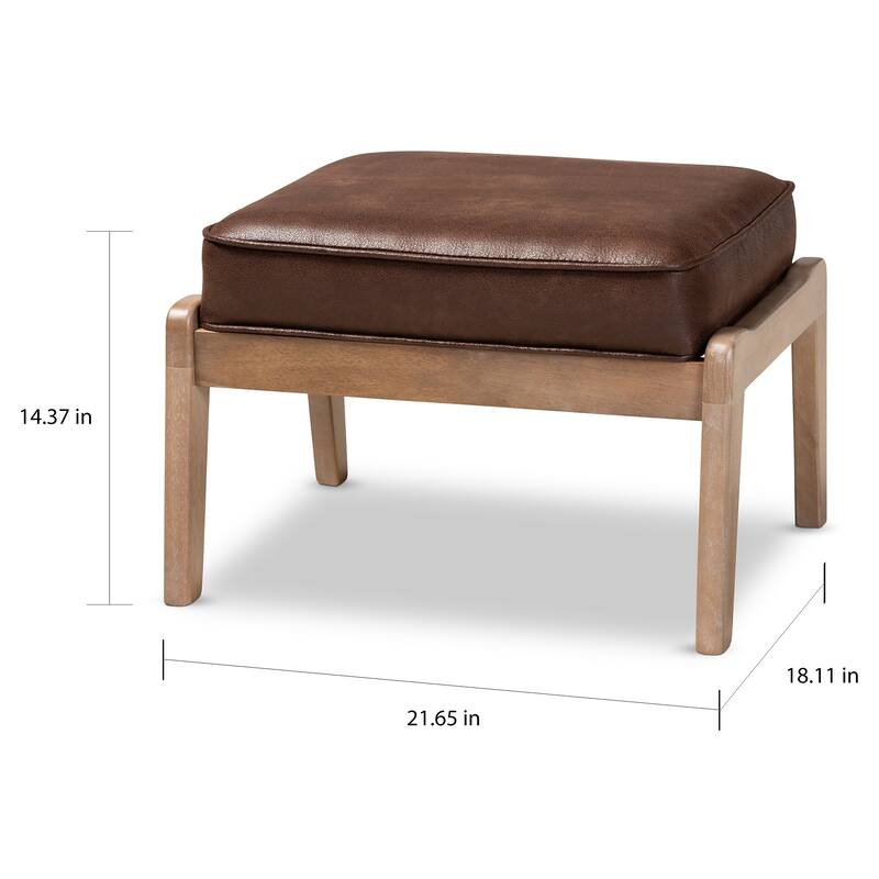 Carson Carrington Hogsta Mid-Century Modern Upholstered Ottoman