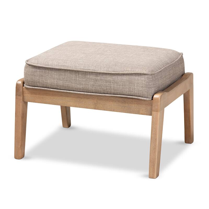 Carson Carrington Hogsta Mid-Century Modern Upholstered Ottoman - Grey