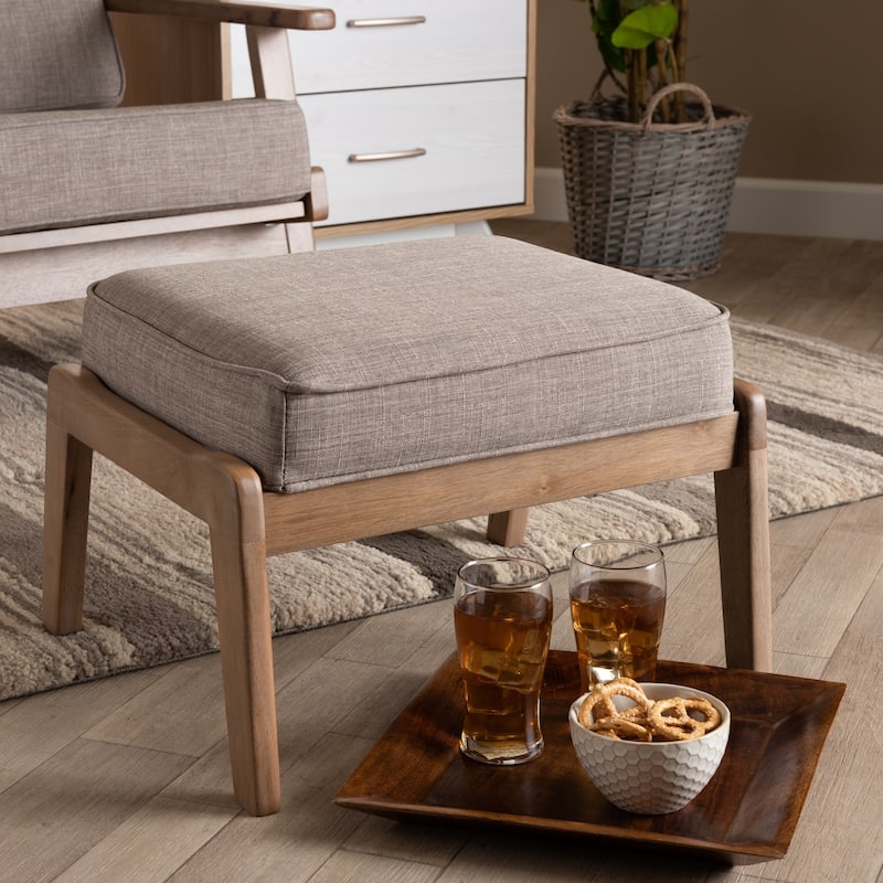 Carson Carrington Hogsta Mid-Century Modern Upholstered Ottoman