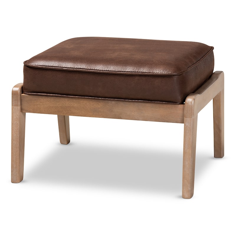 Carson Carrington Hogsta Mid-Century Modern Upholstered Ottoman - Brown