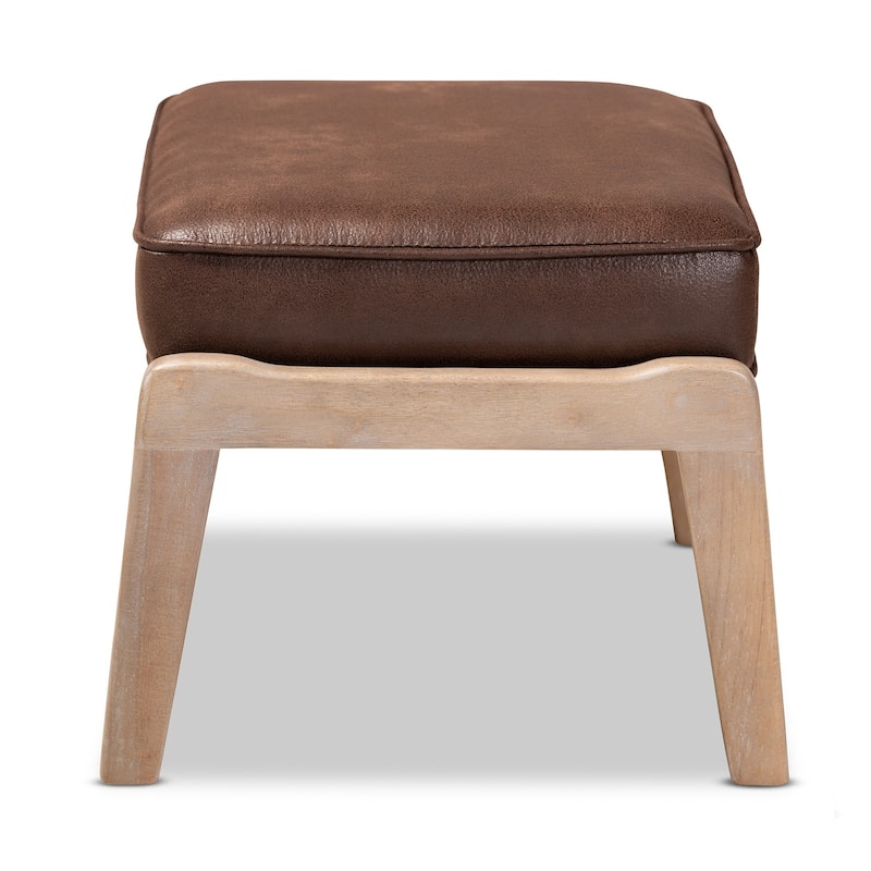 Carson Carrington Hogsta Mid-Century Modern Upholstered Ottoman