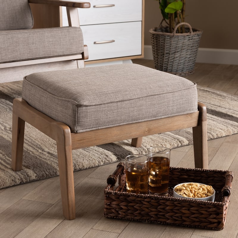 Carson Carrington Hogsta Mid-Century Modern Upholstered Ottoman