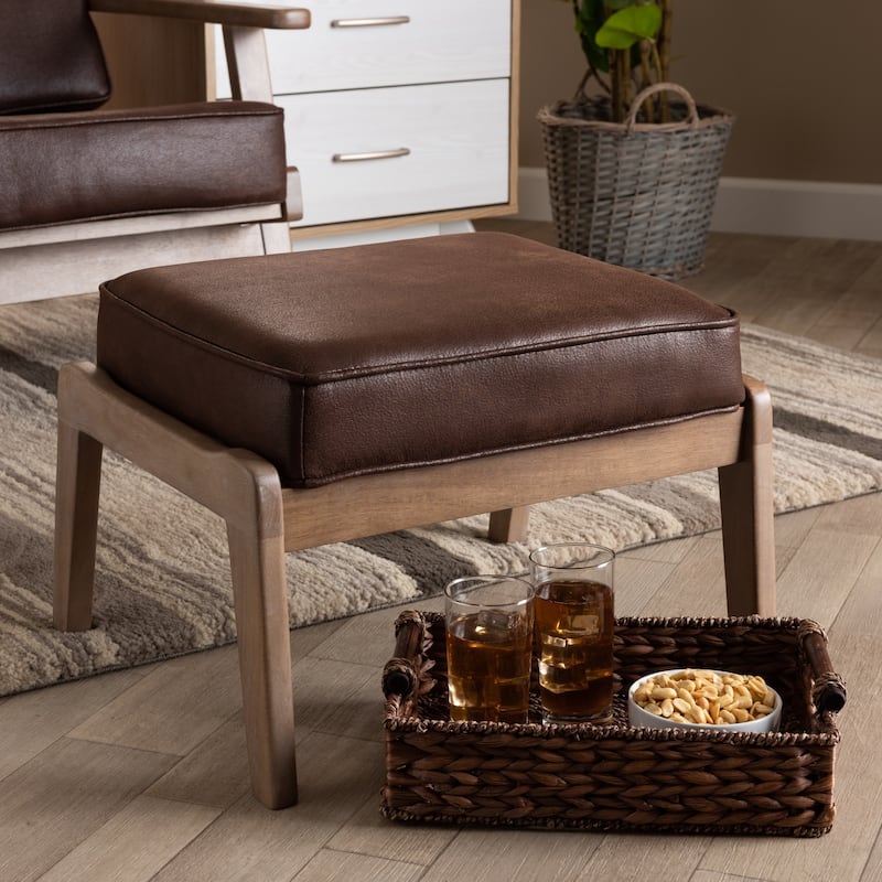 Carson Carrington Hogsta Mid-Century Modern Upholstered Ottoman