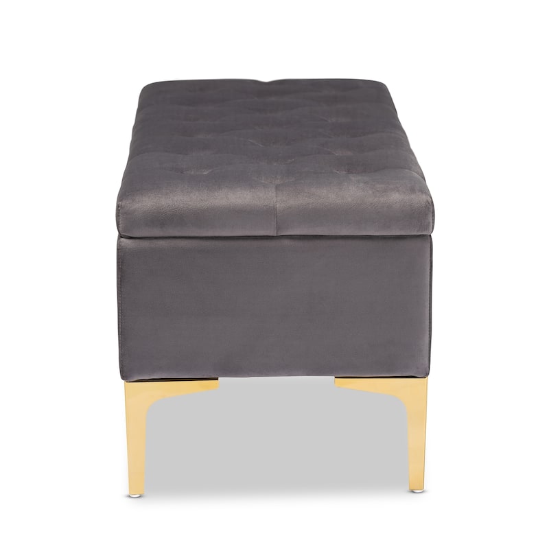 Valere Glam and Luxe Upholstered Storage Ottoman