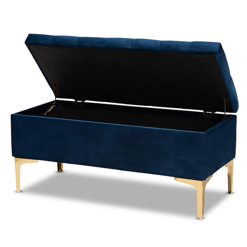 Valere Glam and Luxe Upholstered Storage Ottoman