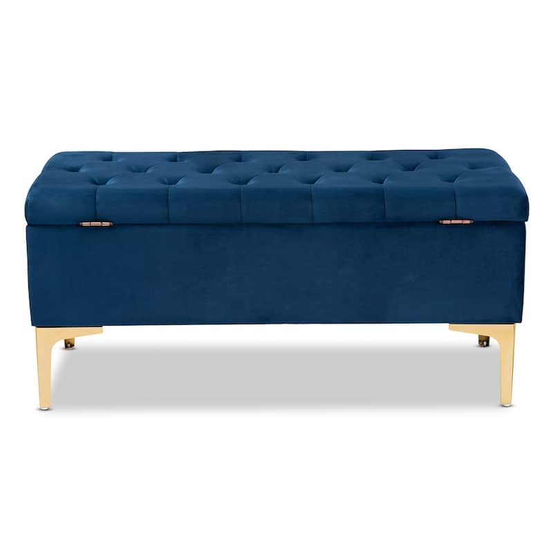 Valere Glam and Luxe Upholstered Storage Ottoman