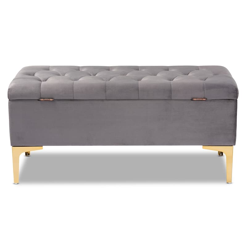 Valere Glam and Luxe Upholstered Storage Ottoman