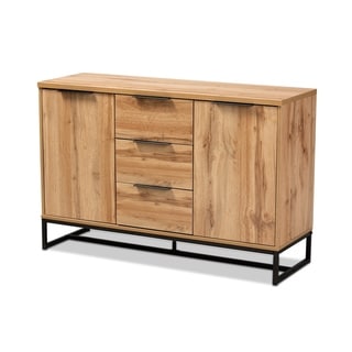 Carbon Loft  Galloway Modern and Contemporary Industrial Oak Finished Sideboard Buffet - N/A