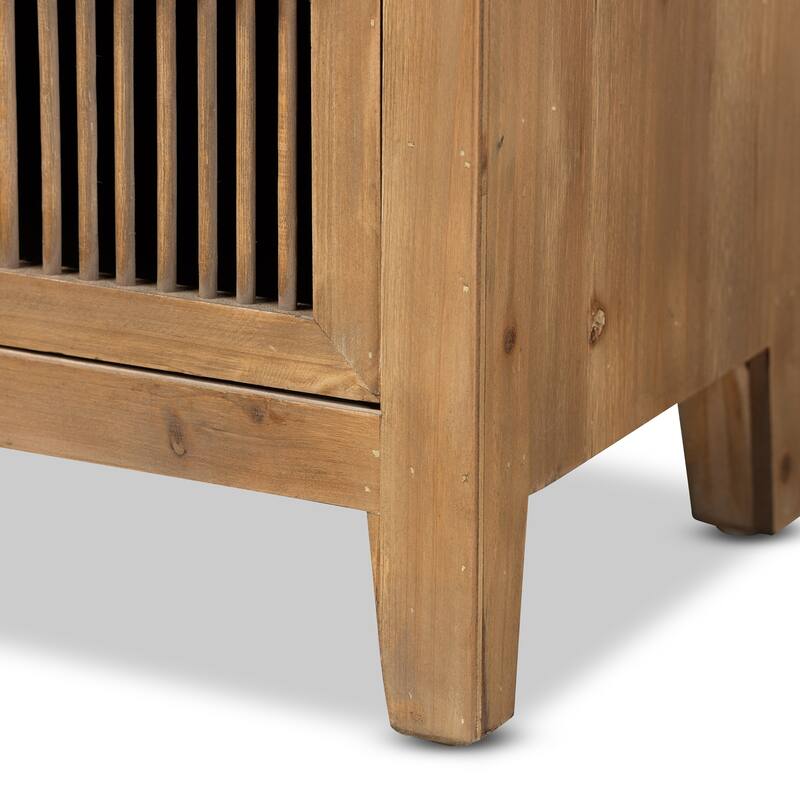 Clement Rustic Transitional Oak Finished 3-Drawer Storage Cabinet