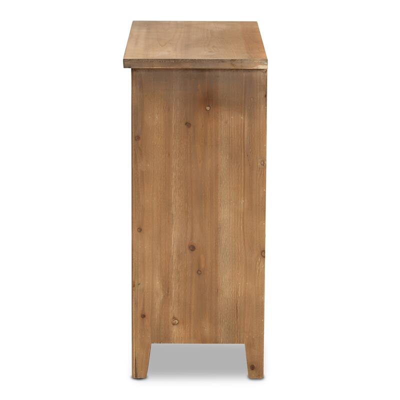 Clement Rustic Transitional Oak Finished 3-Drawer Storage Cabinet