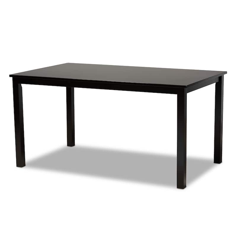 Eveline Modern and Contemporary Espresso Finished Wood Dining Table - Black