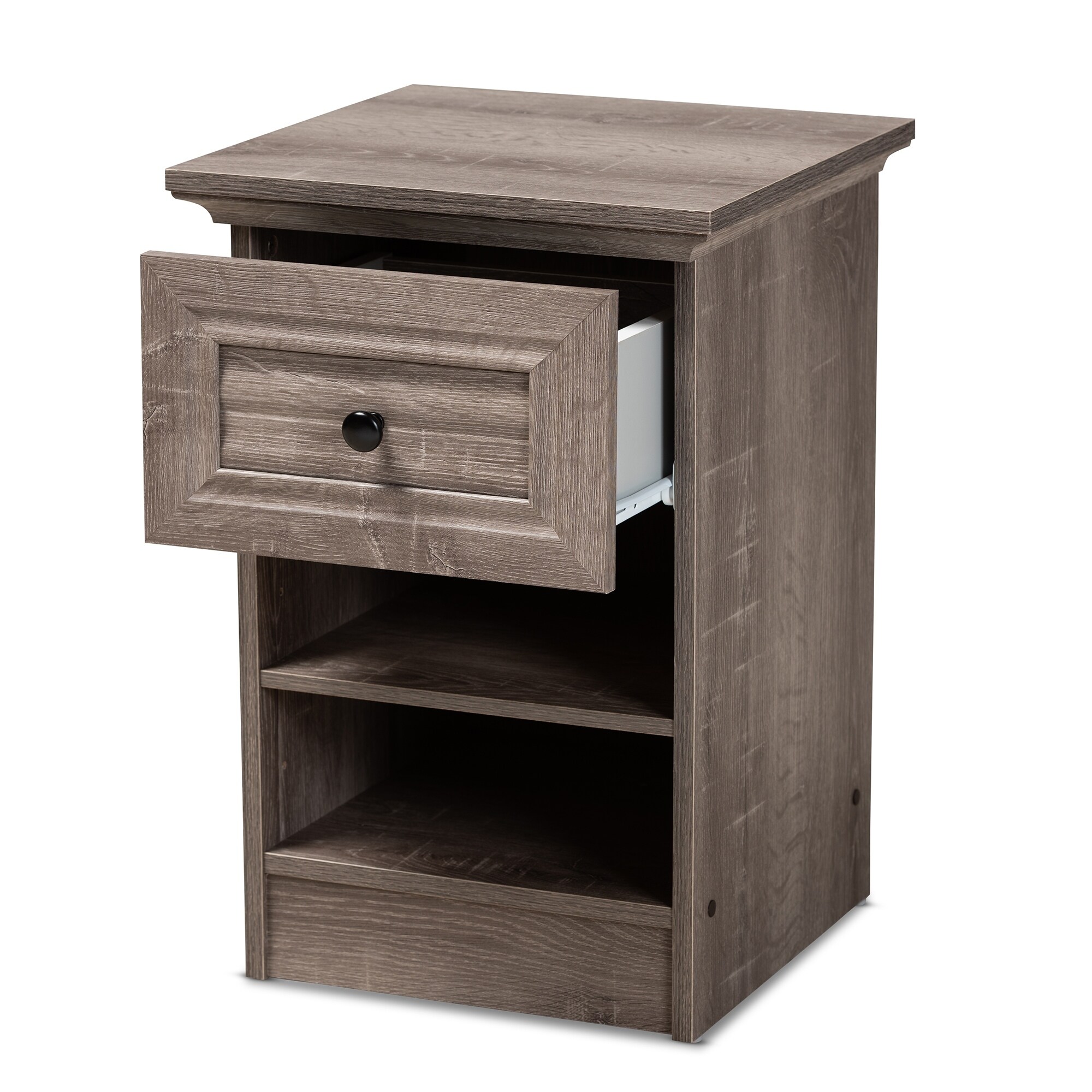 Shop Dara Traditional Transitional Grey Brown Oak Finished Wood Nightstand On Sale Overstock 30116777