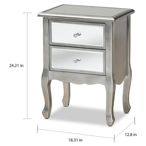 Shop Silver Orchid Bruce Transitional Brushed Silver Nightstand On Sale Overstock 30116780