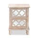 preview thumbnail 4 of 7, Baxton Studio Celia Transitional Rustic French Country White-Washed Wood and Mirror 2-Drawer Quatrefoil End Table