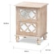 preview thumbnail 2 of 7, Baxton Studio Celia Transitional Rustic French Country White-Washed Wood and Mirror 2-Drawer Quatrefoil End Table