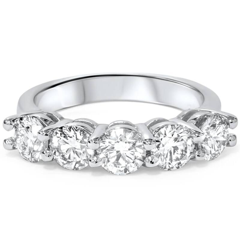 2ct Real Round Solitaire Diamond Wedding Anniversary 14K White Gold Ring